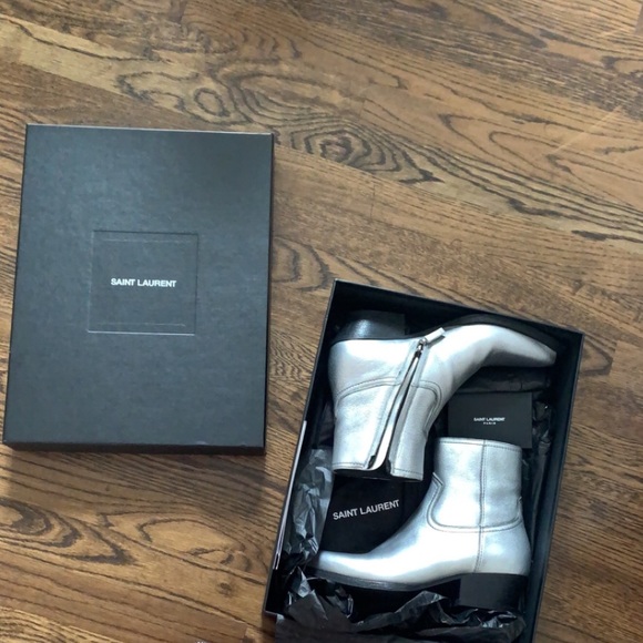 Saint Laurent Lukas Leather Western Boots - Picture 1 of 7
